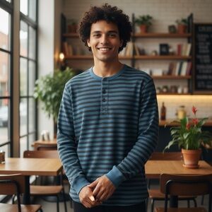 GAP Striped Long Sleeve Shirt Men's‎ Size Large 100% Cotton